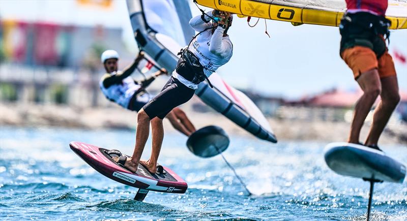 Oscar Leclair [FRA] sailing into a win on day 3 - Audi 2025 WingFoil Racing World Cup Türkiye - photo © IWSA media / Robert Hajduk