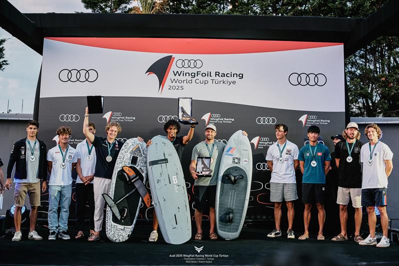 Podium - Audi 2025 WingFoil Racing World Cup Türkiye fiinal day - photo © IWSA media / Robert Hajduk