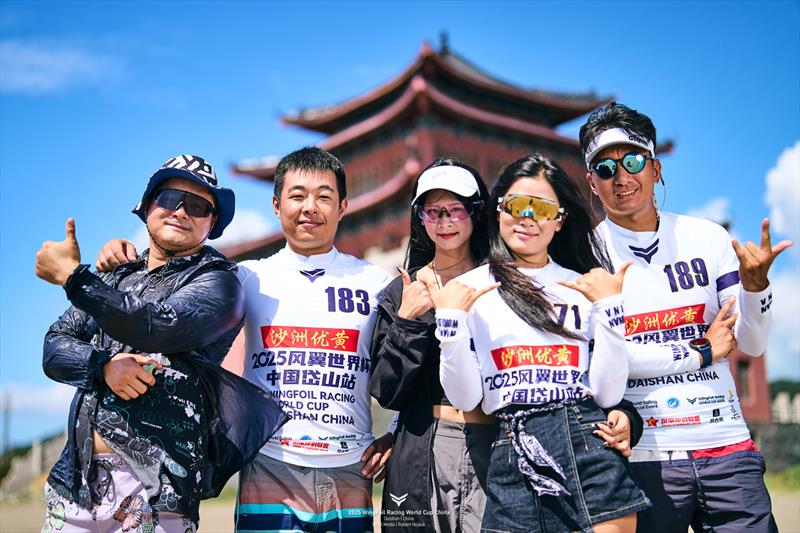 Local sailors are showing their strength ih home waters - 2025 WingFoil Racing World Cup China - Day 1 photo copyright IWSA media / Robert Hajduk taken at  and featuring the Wing Foil class