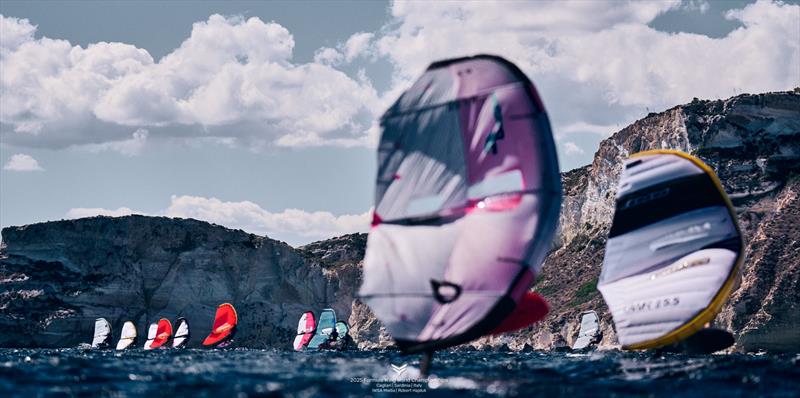 Speed and tactics were equally important today - 2025 Formula Wing World Championships, Sardinia, Italy - Day 1 photo copyright IWSA media / Robert Hajduk taken at  and featuring the Wing Foil class