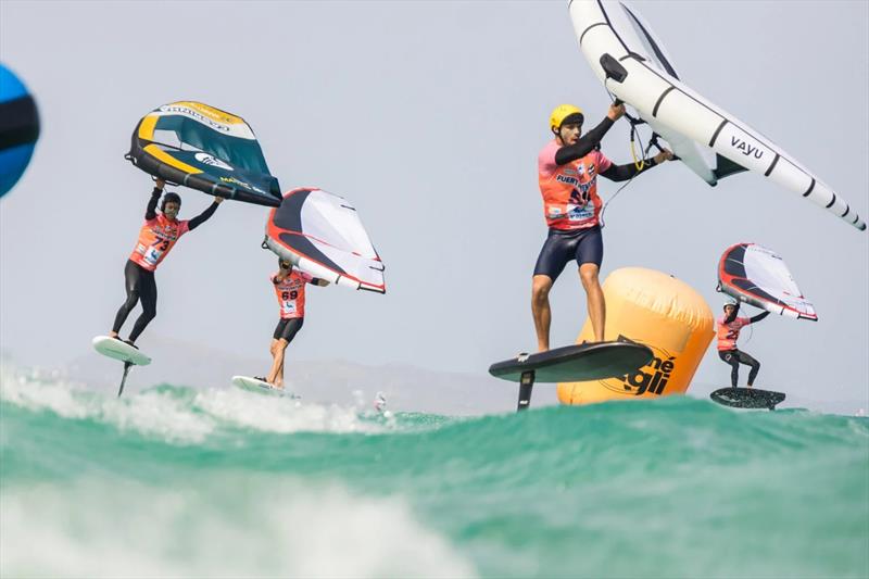 Ancor Sosa and Oscar Leclair - GWA Wingfoil World Cup Fuerteventura photo copyright Svetlana Romantsova taken at  and featuring the Wing Foil class