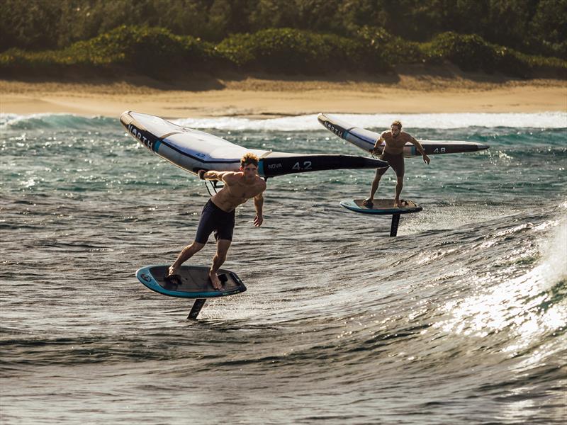 Team Riders Fabian Muhmenthaler, Noé Cantaloube chasing waves with the Nova Pro and Swell Pro in Puerto Rico - photo © Samuel Cardenas