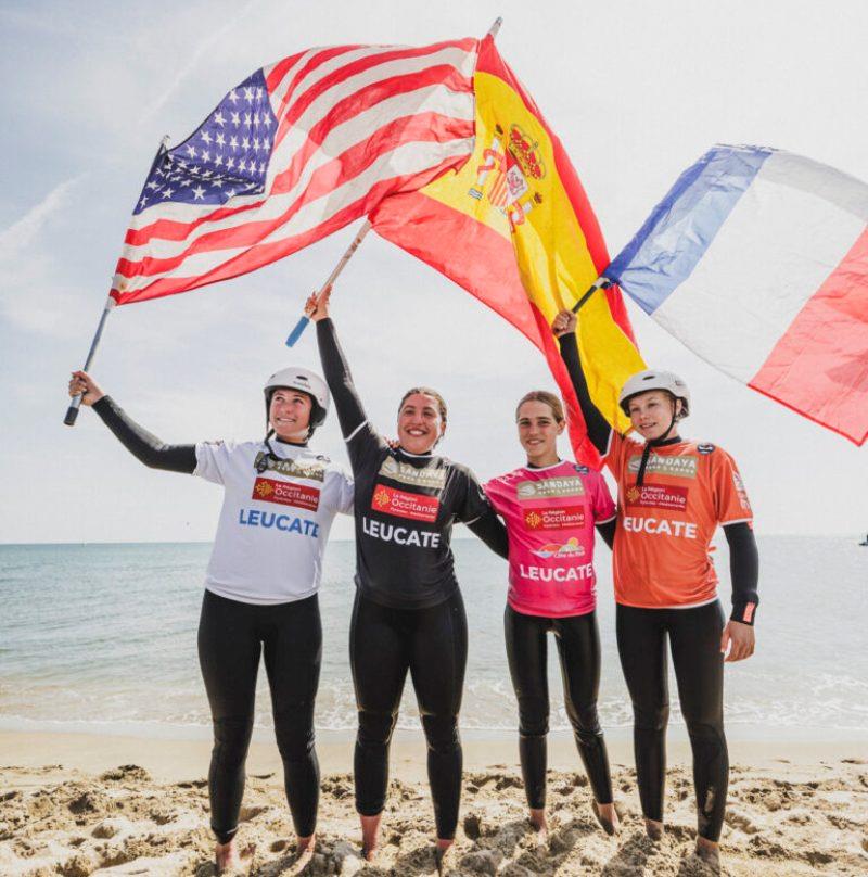 Ava Segersten, Manon Dupe, Nia Suardiaz and Sofia Ginzinger - 2026 GWA Wingfoil World Cup Mondial du Vent - photo © Lukas K Stiller