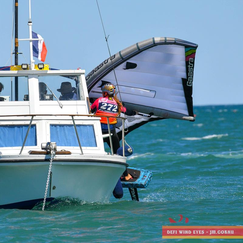 Maddalena Spanu, an athlete from the YCCS Young Azzurra programme, claimed victory at the Defi Wing 2026 - photo © Defi Wind Eyes