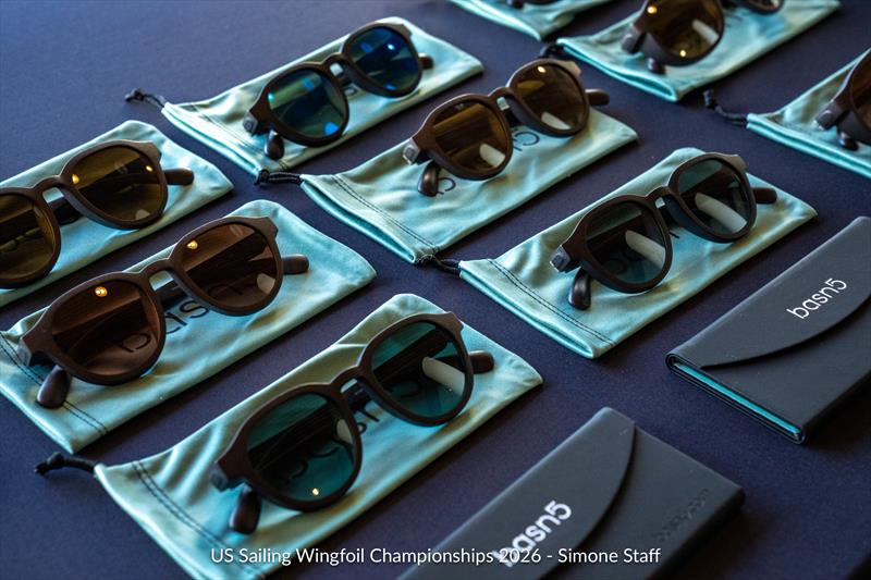 basn5 sunglasses on display at the US Sailing Wingfoil Championships 2026 photo copyright Simone Staff taken at St. Francis Yacht Club and featuring the Wing Foil class