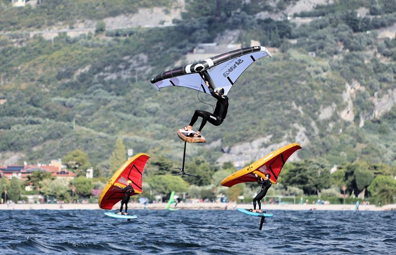 Wing foilers having fun at the northern end of Lake Garda - photo © Mark Jardine