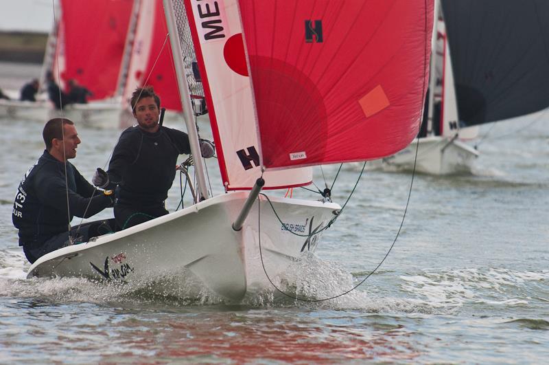 Nick Craig and Alan Roberts, representing the Merlin Rocket class, win the 2013 Endeavour Trophy photo copyright Graeme Sweeney / www.marineimages.co.uk taken at  and featuring the Topaz Xenon class