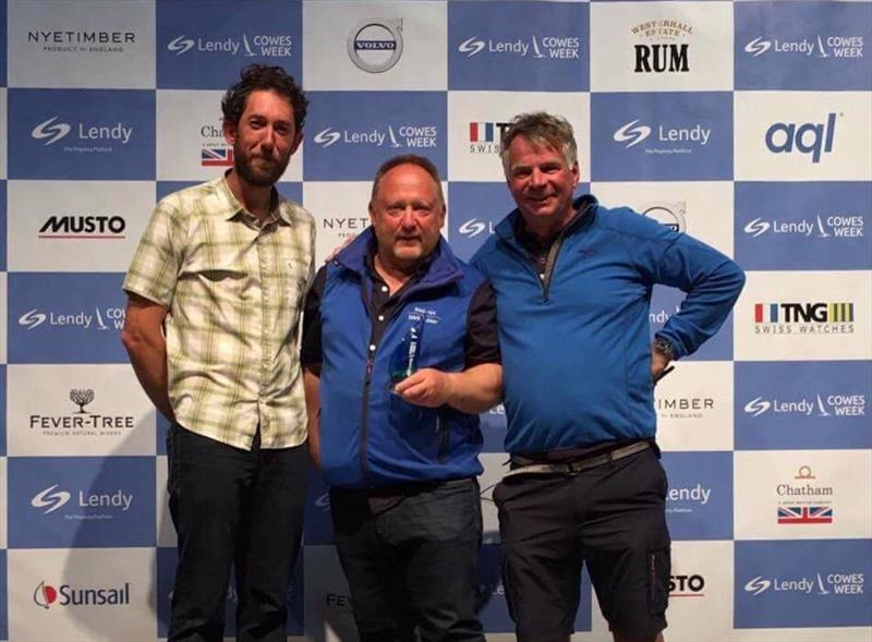 (l-r) Ben McGrane, Simon Russell and Richard Faulkner after winning the XOD class at Cowes Week 2019 - photo © Cowes Week