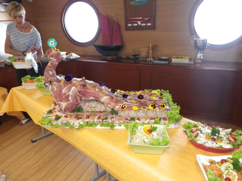 The Yacht Club du Crouesty Arzon lay on a fabulous buffet for the Régate XOD photo copyright Jo Haill taken at Yacht Club du Crouesty Arzon and featuring the XOD class