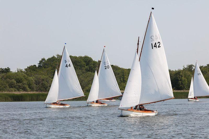 Winners Chris Bunn and Niki Tansley in Fox lead the YBOD fleet at the Keelboat Open on Barton Broad photo copyright Robin Myerscough taken at Norfolk Punt Club and featuring the Yare & Bure One Design class