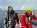 Always smiles under a rainbow just after a 30+kt squall hit us in the 2024 L2H © Rob Cumine