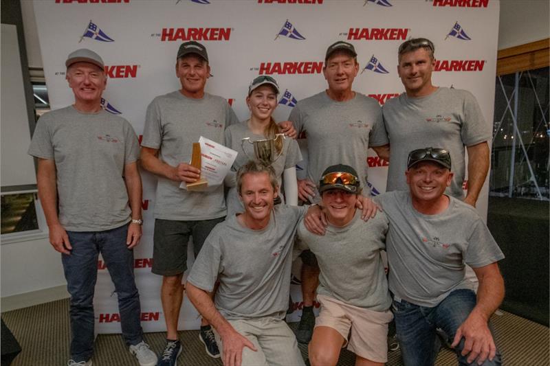 Winners: Back L- R: James Baxter, Dean Barker, Mia Barker, Tony Rae, Jeremy Lomas .  Front L-R t: Richard Meacham, Cam McGlashin, James Dagg photo copyright Georgia Schofield taken at Royal New Zealand Yacht Squadron and featuring the Young 88 class