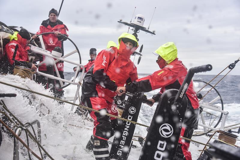 The Dongfeng Race Team kitted out in Zhik offshore sailing gear photo copyright Bu Duomen taken at  and featuring the  class