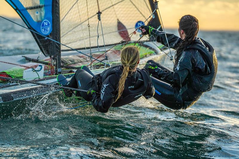 Australian Sailing Team sailors Tess Lloyd and Dervla Duggan wearing Zhik Dinghy Smock photo copyright Zhik taken at  and featuring the  class