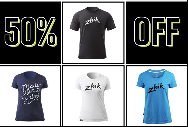 50percent off cotton Tees photo copyright Zhik taken at  and featuring the  class